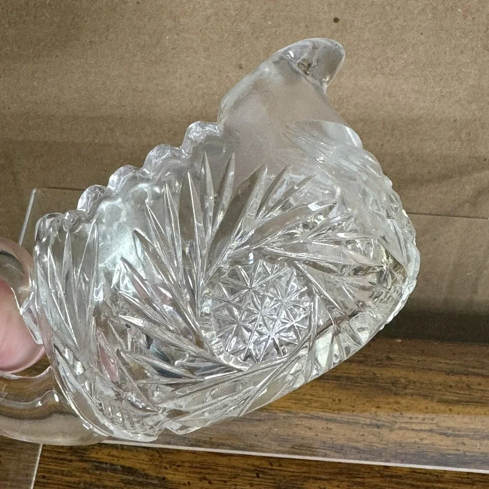 Antique American‎ Brilliant Glass Creamer & Sugar ABP EAPG